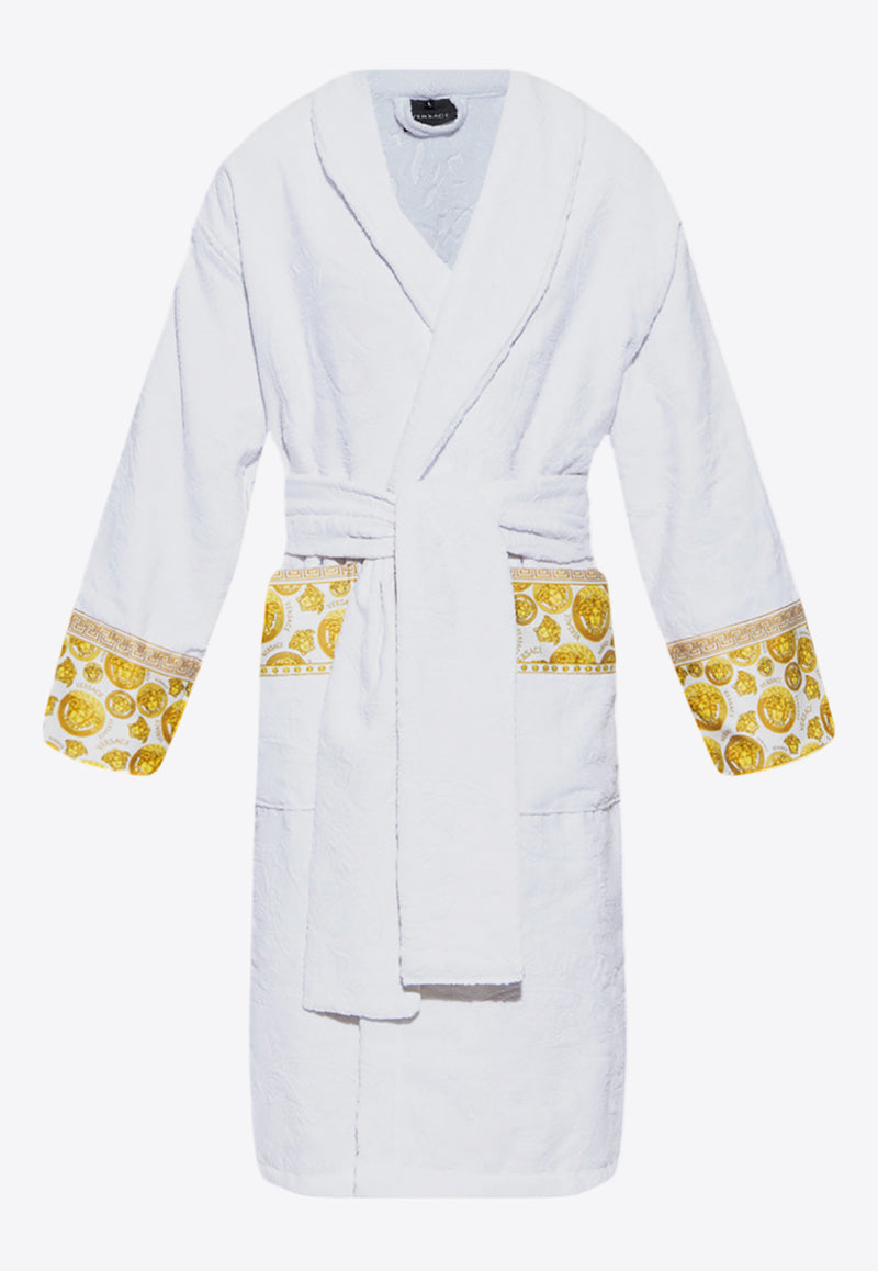 Versace I Love Baroque Logo Jacquard Bathrobe White ZACJ00008 ZCOSP132-Z7010