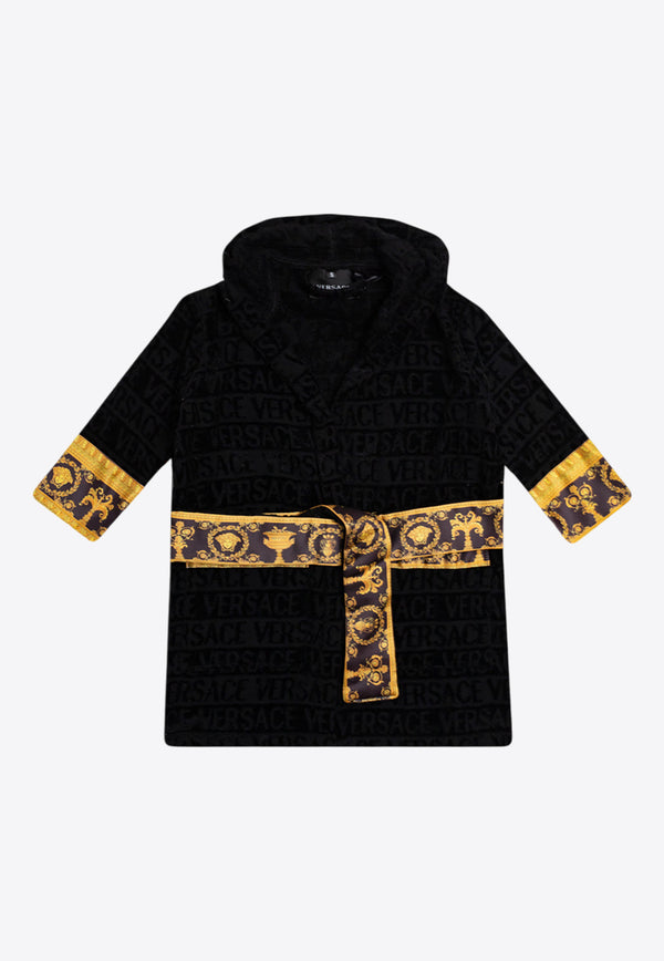 Versace Kids Boys I Love Baroque Bathrobe Black ZACJYNG01 ZCOSP052-Z4800