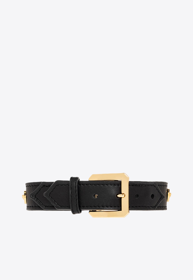 Versace Large Icon Leather Pet Collar Black ZDOGCOL04 ZPEL0061-Z1008