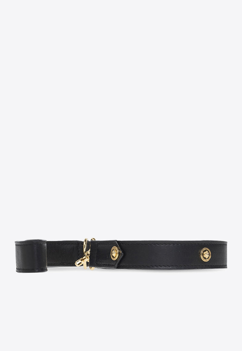 Versace Large Icon Leather Pet Leash Black ZDOGLACE5 ZPEL0061-Z1008