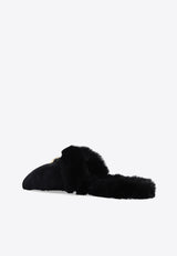 Versace Medusa Plaque Faux-Fur Slippers Black ZSL000002 ZPL00011-Z1008