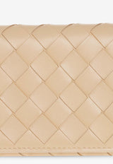 Bottega Veneta Large Intrecciato Leather Flap Wallet Porridge 666935 VCPP3-9776