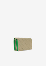 Bottega Veneta Tiny Intrecciato Leather Tri-Fold Wallet Travertine 667036 VCPQ6-2920