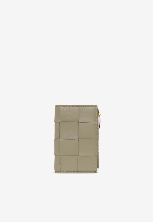 Bottega Veneta Medium Intreccio Bi-Fold Leather Wallet Travertine 667130 VCQC1-2916