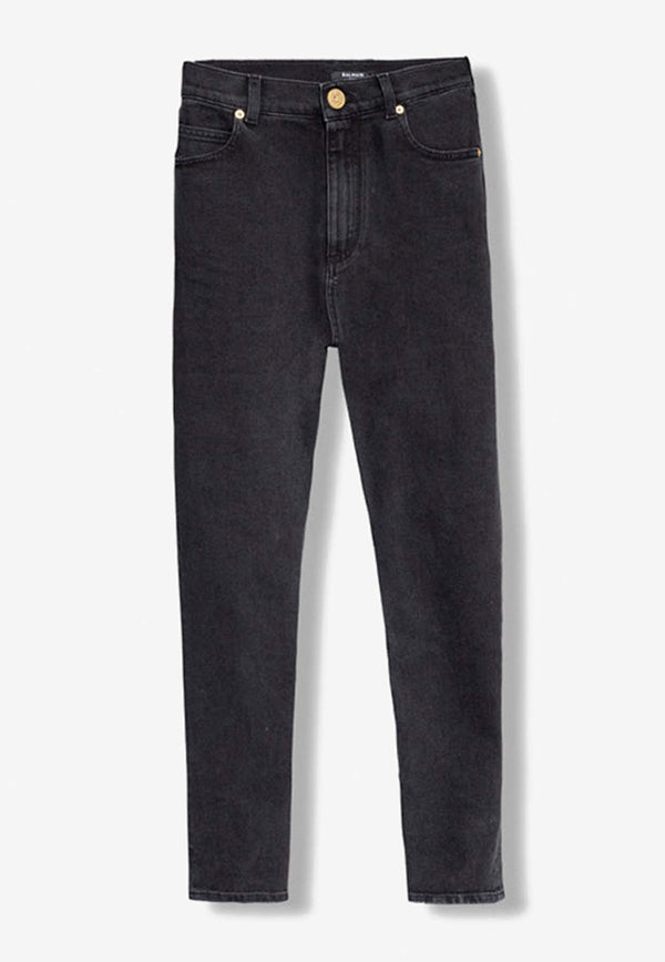 Balmain Basic Slim-Fit Jeans Black AF1MG006 DB67-0PC