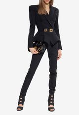 Balmain Wool Tailored Pants Black AF1PD010 WB01-0PA