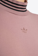 Adidas Originals Long-Sleeved Logo Cropped Top Mauve HM1539 0-WONOXI