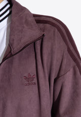 Adidas Originals Adicolor Suede Logo Oversized Sweatshirt Purple HM1688 0-SHAMAR
