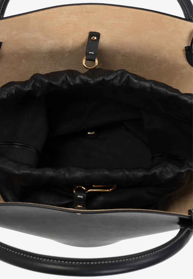 Jil Sander Sombrero Leather Top Handle Bag Black JSPU853623 WUB69176V-001
