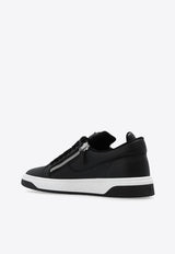 Giuseppe Zanotti Zipped Leather Low-Top Sneakers Black RM30035 001-NERO