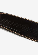 Comme Des Garçons Logo Zip-Around Wallet in Leather SA0110HL 0-BLACK