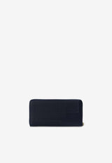 Comme Des Garçons Logo Zip-Around Wallet in Leather SA0110LS 0-NAVY