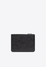 Comme Des Garçons Forest-Embossed Pouch in Leather SA5100EF 0-BLACK