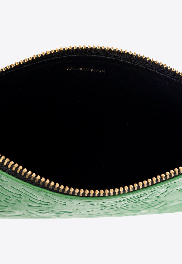 Comme Des Garçons Forest-Embossed Pouch in Leather SA5100EF 0-GREEN