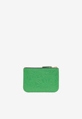 Comme Des Garçons Forest Embossed Leather Zip Wallet Green SA8100EF 0-GREEN
