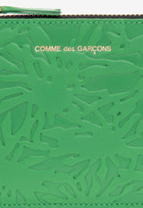 Comme Des Garçons Forest Embossed Leather Zip Wallet Green SA8100EF 0-GREEN