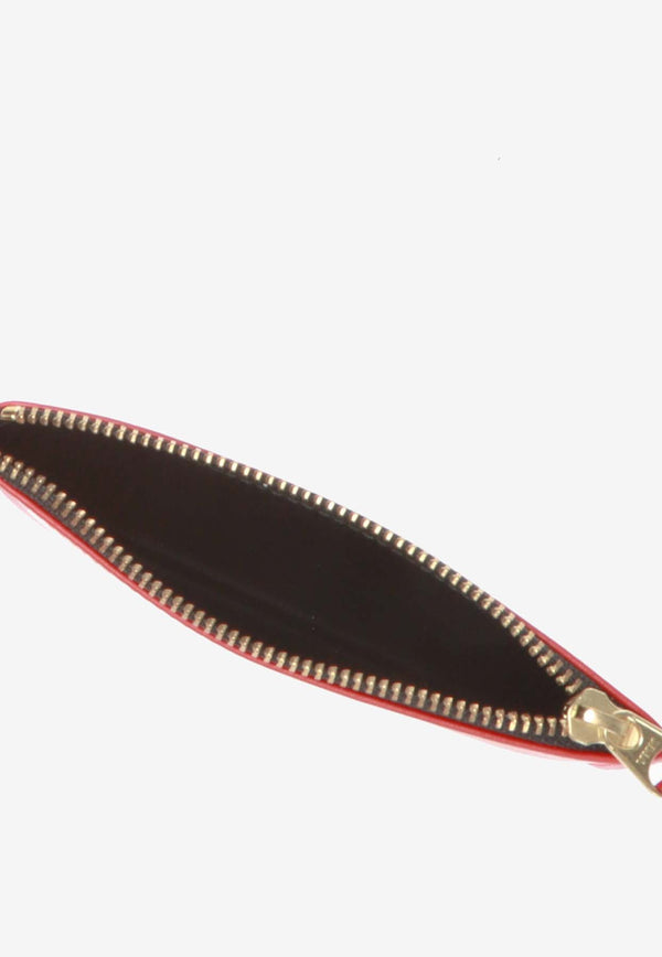 Comme Des Garçons Logo Print Leather Zip Wallet Red SA8100HL 0-RED