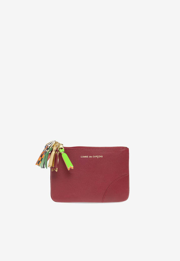Comme Des Garçons Zip Puller Leather Coin Wallet Red SA8100ZP 0-3
