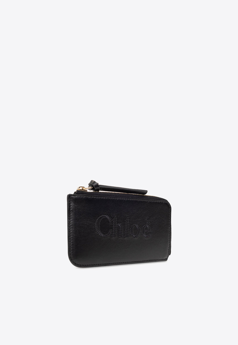 Chloé Small Sense Calf Leather Zip Wallet Black CHC23SP866 I10-001
