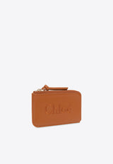 Chloé Small Sense Calf Leather Zip Wallet Brown CHC23SP866 I10-247