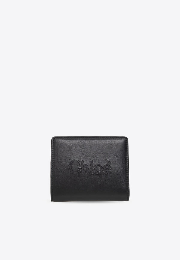 Chloé Sense Compact Leather Wallet Black CHC23SP867 I10-001