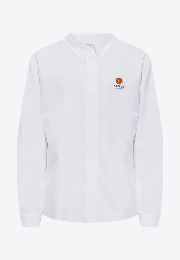 Kenzo Logo-Embroidered Long-Sleeved Shirt FC65CH409 9LO-01