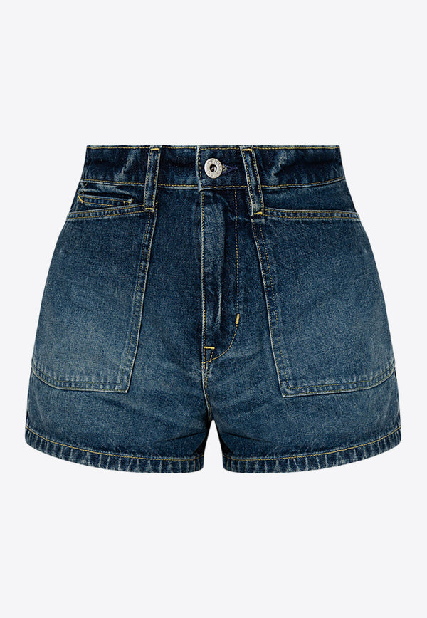 Kenzo High-Waisted Mini Denim Shorts FD52DS224 6B2-DD