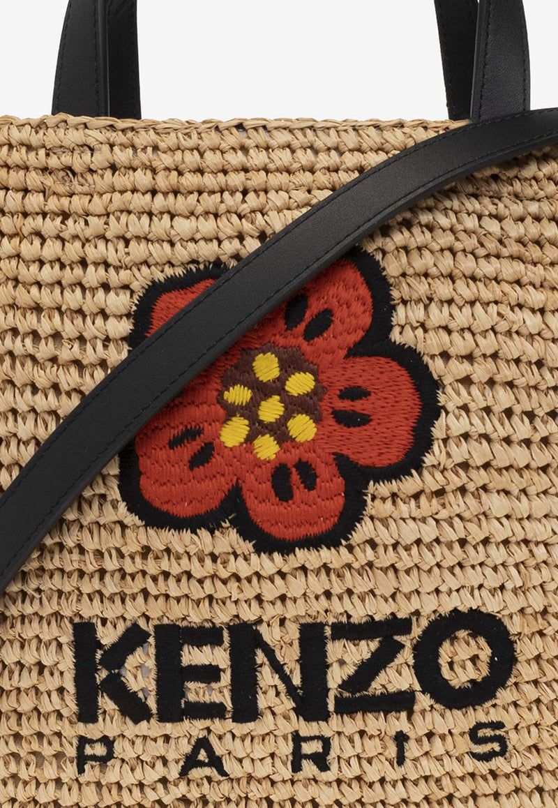 Kenzo Small Raffia Boke Flower Top Handle Bag FD52SA560 F02-99