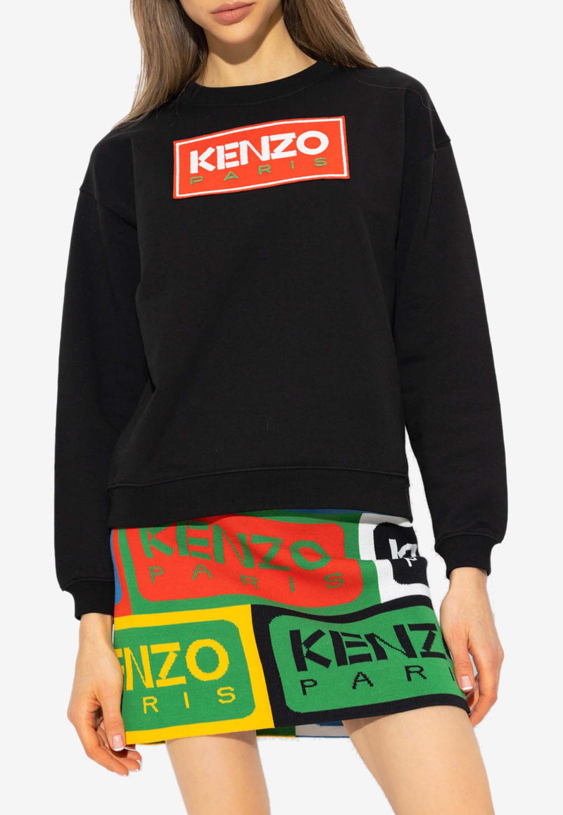 Kenzo Logo-Patch Pullover Sweatshirt FD52SW038 4MF-99J