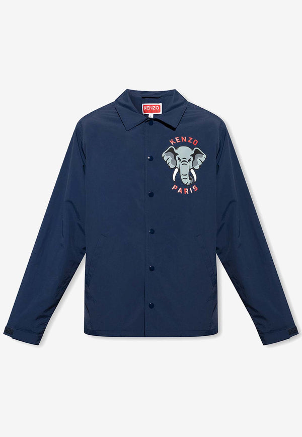 Kenzo Elephant-Printed Overshirt FD55BL061 9NC-77