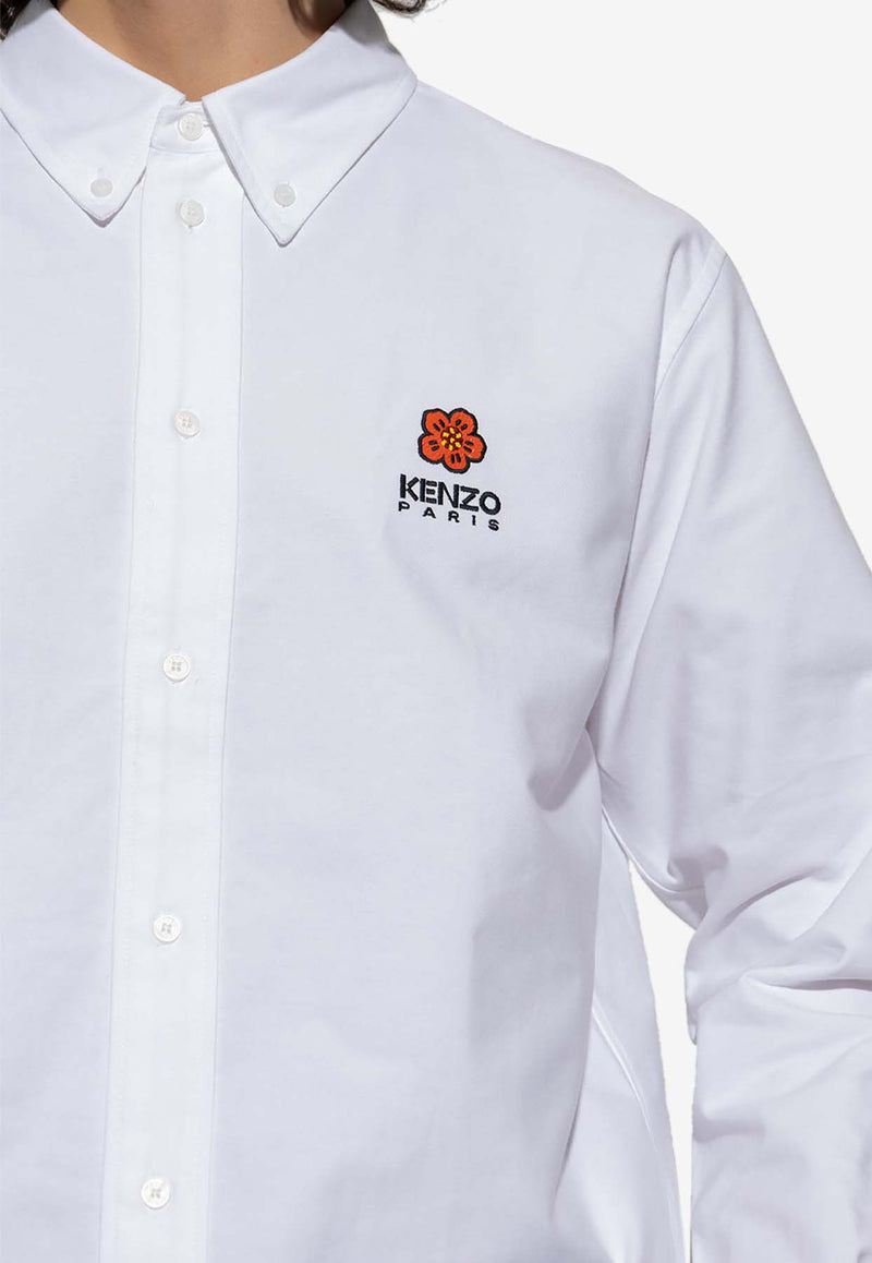 Kenzo Boke Flower Embroidered Button-Down Shirt FD55CH410 9LO-01