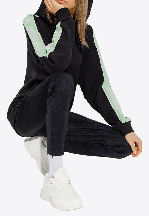 Adidas Originals Logo Hooded Sweatshirt with Side Bands Black HM1533 0-BLACK