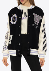 Off-White Varsity Bomber Jacket with Patches Black OWEH020S23 FAB001-1036