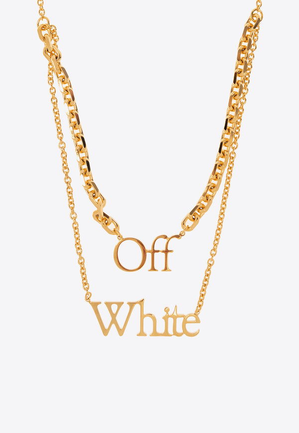 Off-White Logo Pendant Necklace Gold OWOB093C99 MET001-7600