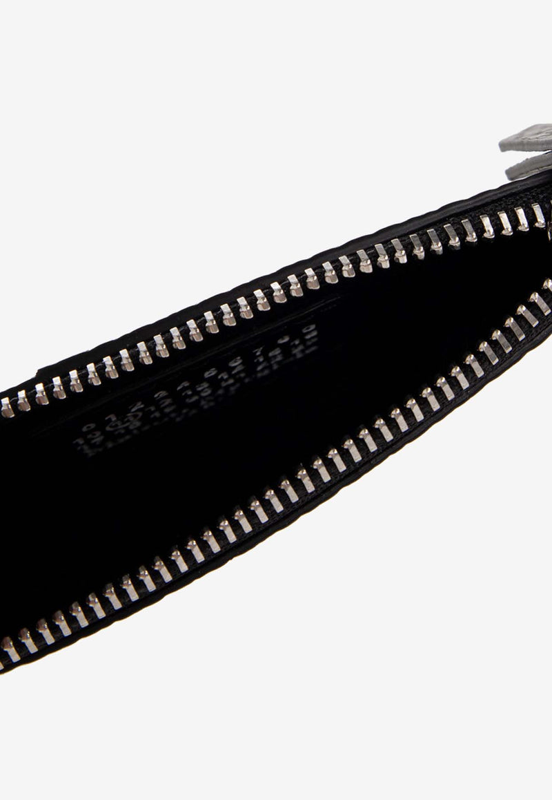 محفظة بطاقات من الجلد بشعار الدرزات الأربع