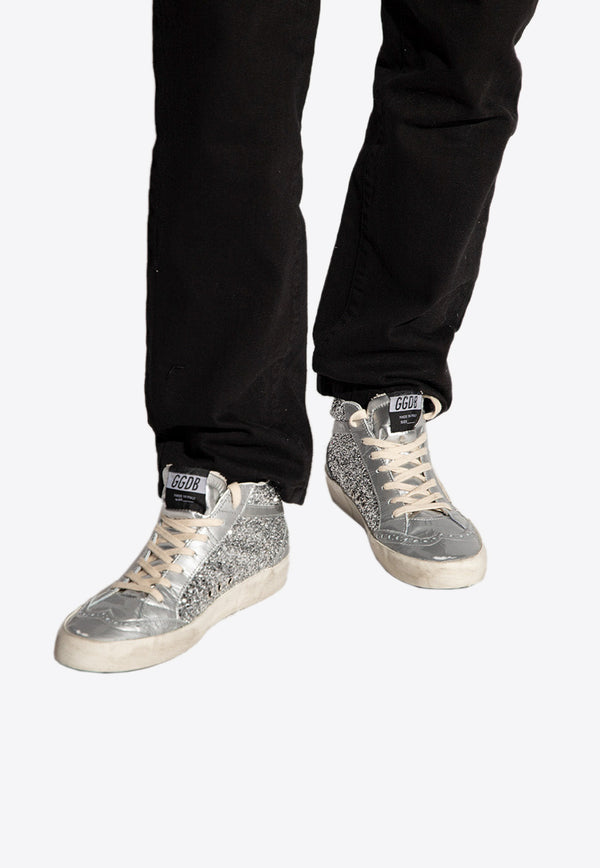 Golden Goose DB Mid Star Classic Glittered Sneakers Silver GWF00122 F004156-70260