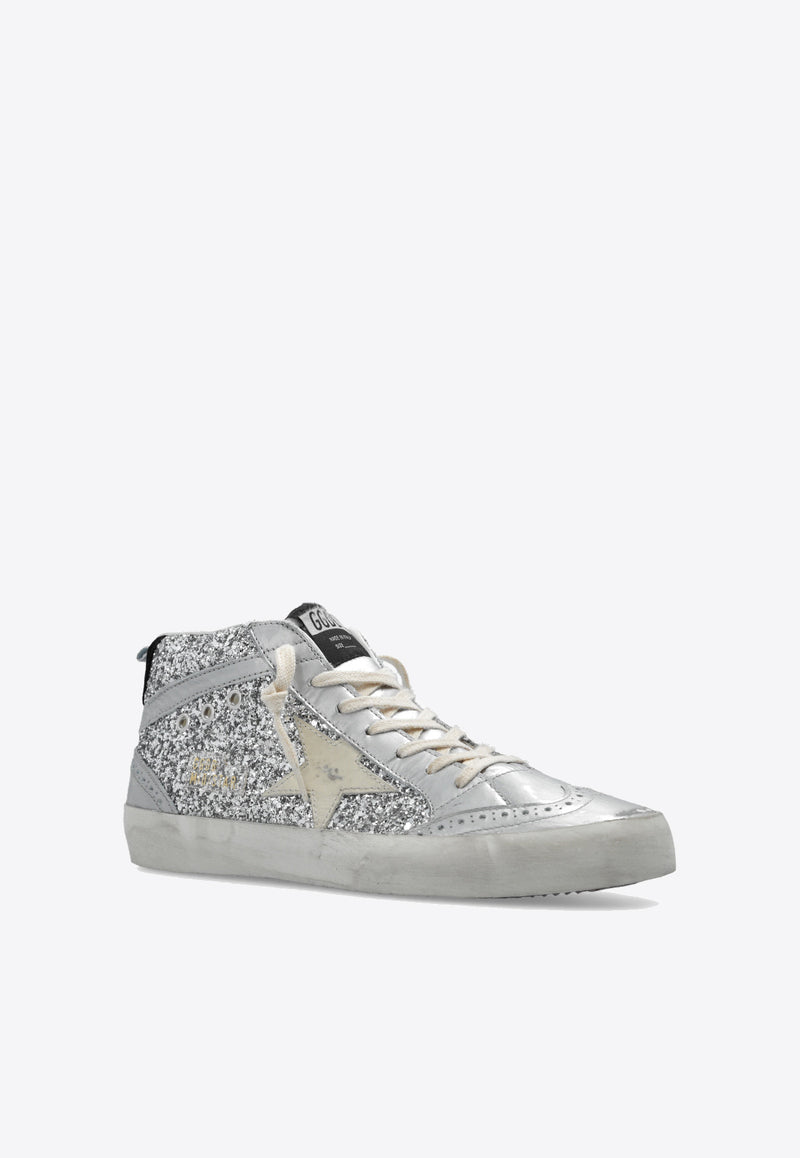 Golden Goose DB Mid Star Classic Glittered Sneakers Silver GWF00122 F004156-70260