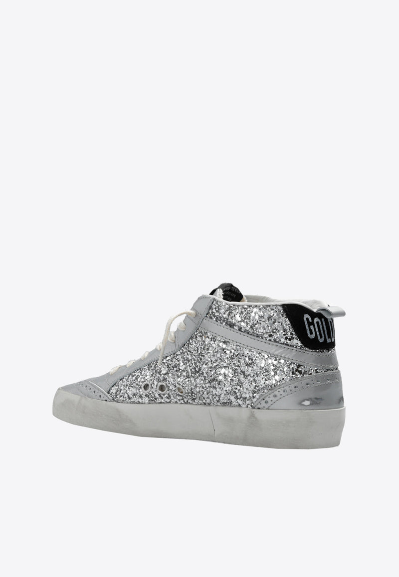 Golden Goose DB Mid Star Classic Glittered Sneakers Silver GWF00122 F004156-70260