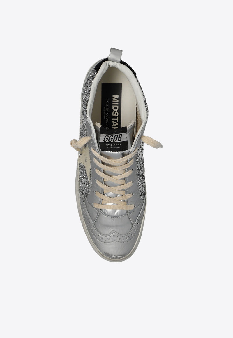 Golden Goose DB Mid Star Classic Glittered Sneakers Silver GWF00122 F004156-70260