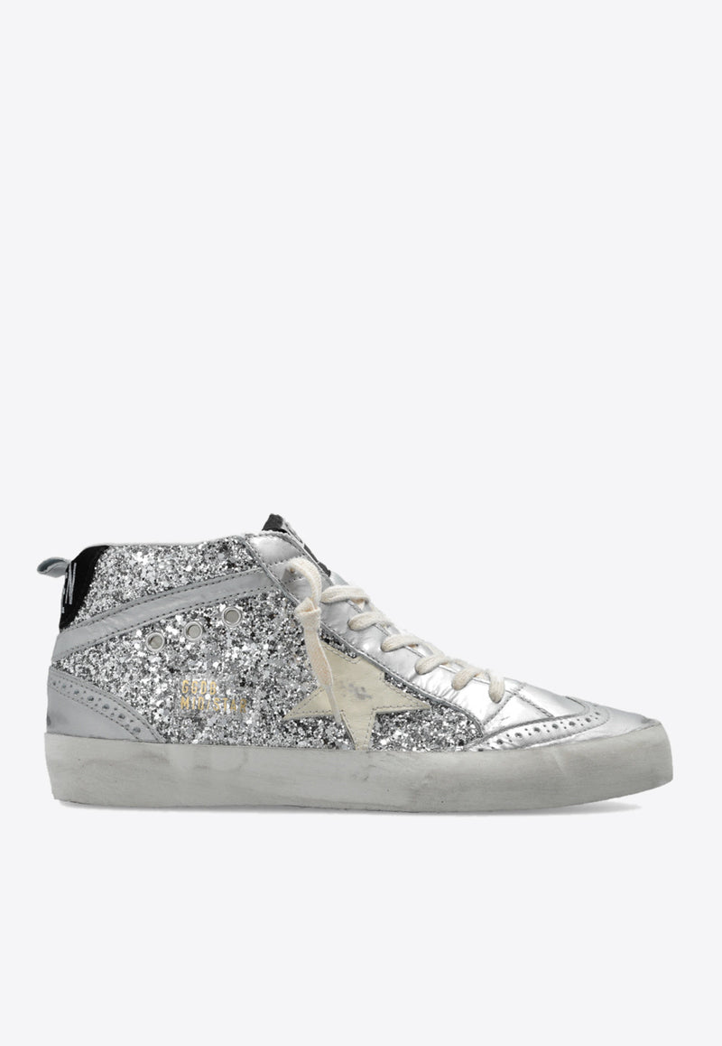 Golden Goose DB Mid Star Classic Glittered Sneakers Silver GWF00122 F004156-70260