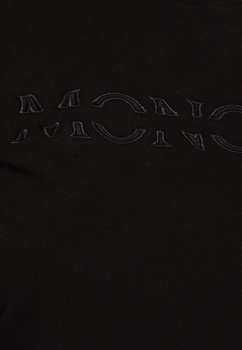 Moncler Spliced Embroidered Logo T-shirt Black H20938C00017 829H8-999