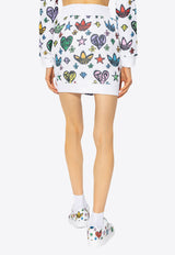 Adidas Originals X Jeremy Scott Printed Mini Skirt White HL6474 0-WHITE