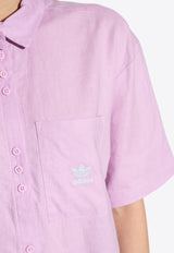 Adidas Originals Logo-Detail Short-Sleeved Shirt Purple HL9048 0-BLILIL