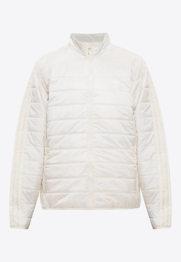 Adidas Originals Logo Embroidered Zip-Up Insulated Jacket White HL9214 0-WONWHI