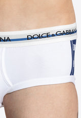 Dolce & Gabbana Logo Waistband Briefs White M3E07J OUAIG-W0800