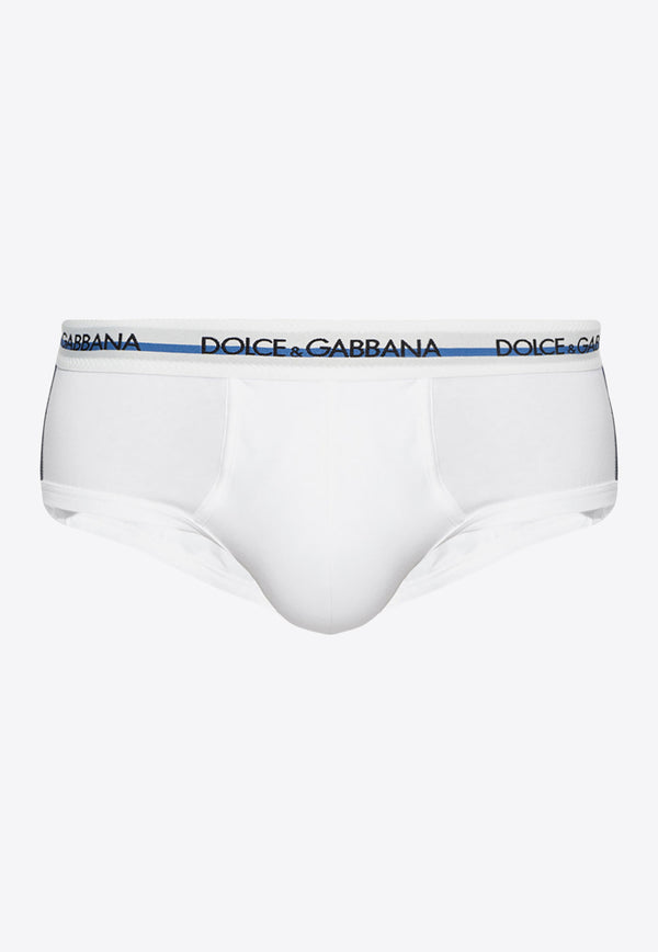 Dolce & Gabbana Logo Waistband Briefs White M3E07J OUAIG-W0800
