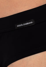 Dolce & Gabbana Logo Patch Swimming Trunks Black M4A08J FUGA2-N0000