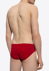 Dolce & Gabbana Logo Patch Swimming Trunks Red M4A27J FUGA2-R2244