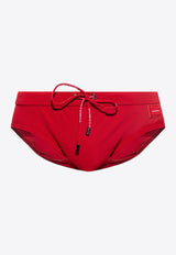 Dolce & Gabbana Logo Patch Swimming Trunks Red M4A27J FUGA2-R2244