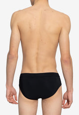 Dolce & Gabbana Logo Plaque Swim Briefs Black M4A76J FUGA2-N0000